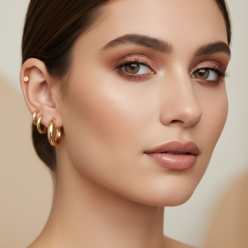18K gold-plated earrings for sensitive ears by Glistia