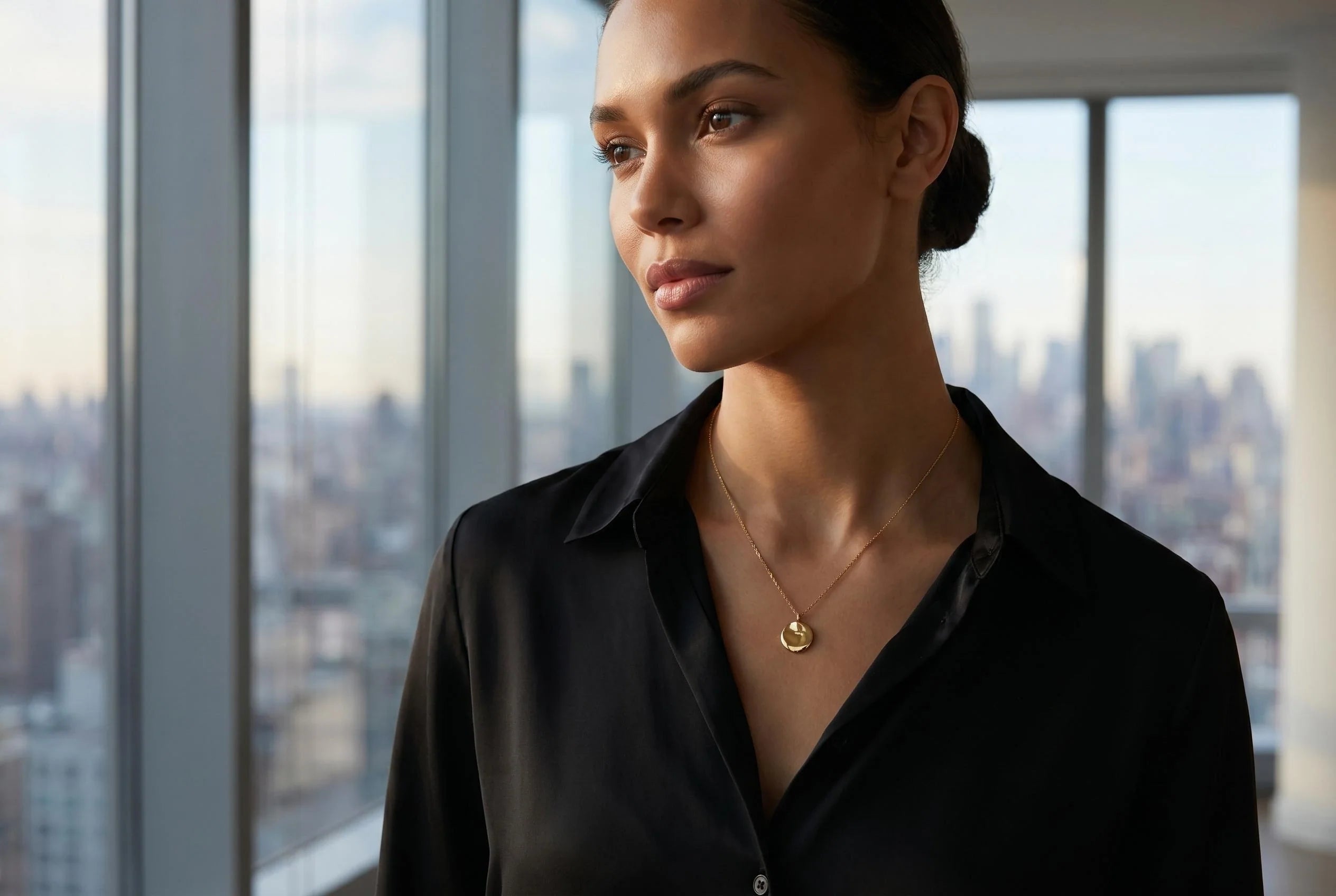 Gold plated necklace women showing for Glistia