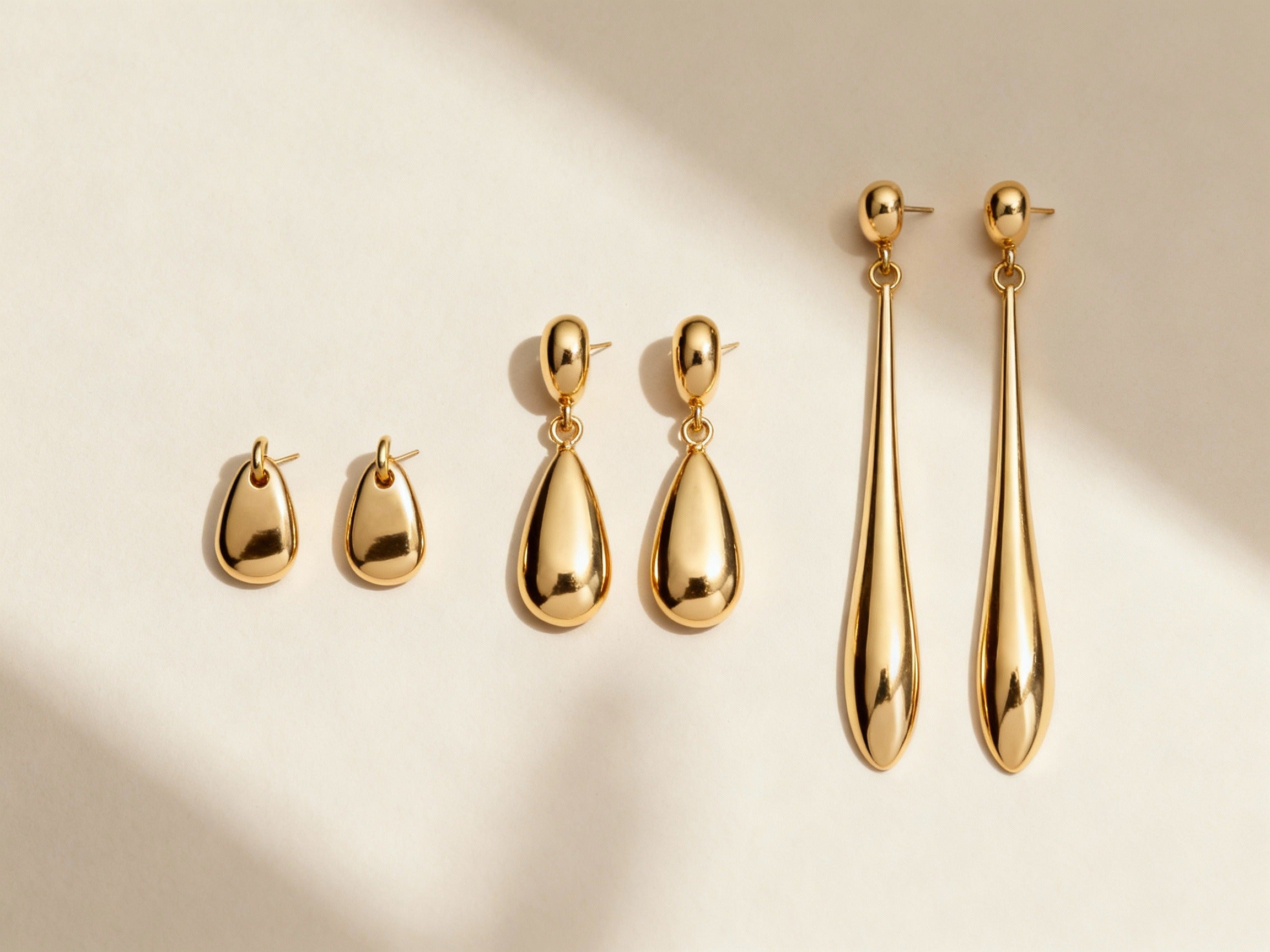 Different drop and dangle earring lengths from short drop to long dangle styles