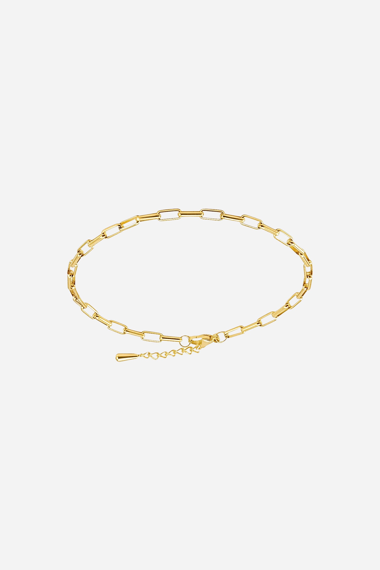Top-view of classic box link bracelet crafted in PVD 18K gold plated stainless steel – GLISTIA