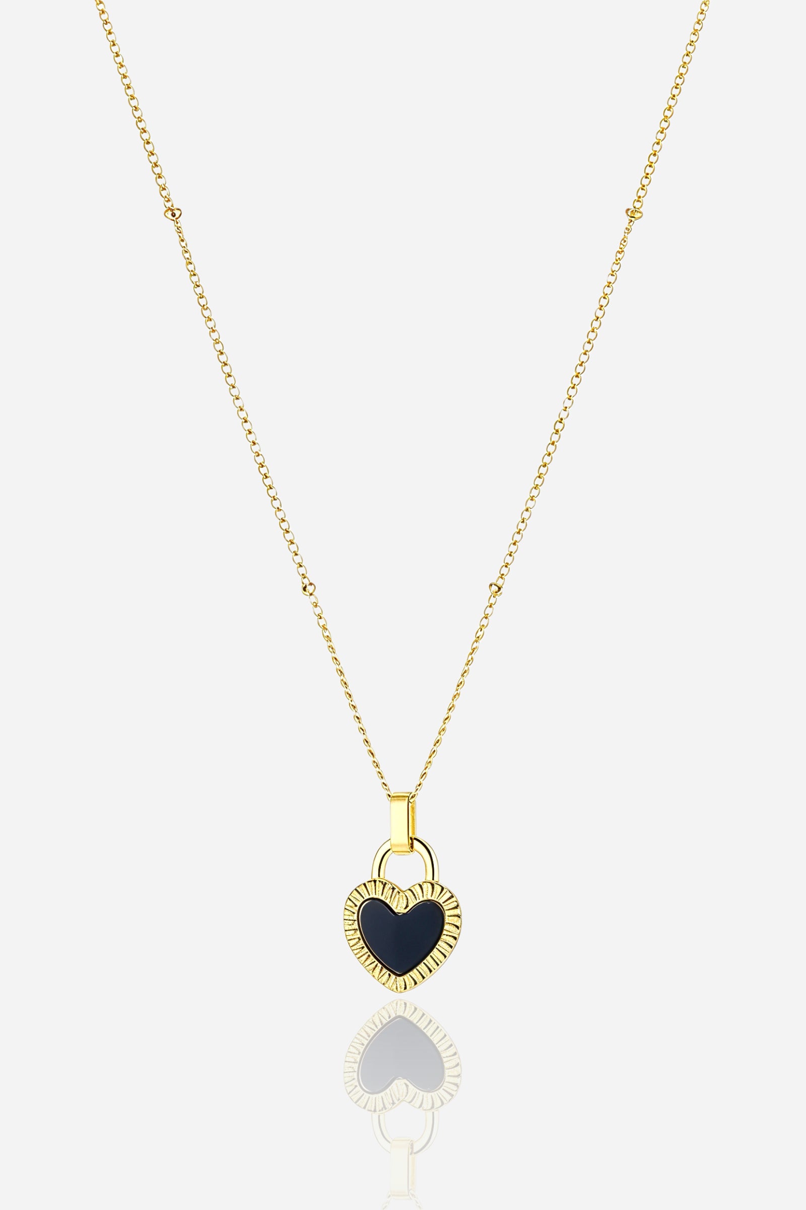 Dual-Sided Heart Pendant Necklace