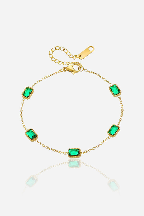 Emerald Chain Luxe Bracelet 18K PVD Gold Plated by GLISTIA