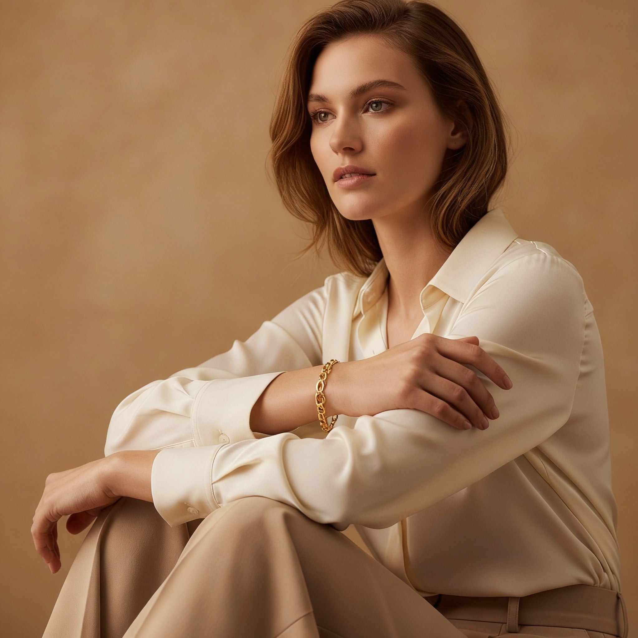 GLISTIA chain bracelets in 18K PVD gold plated stainless steel designed for everyday wear