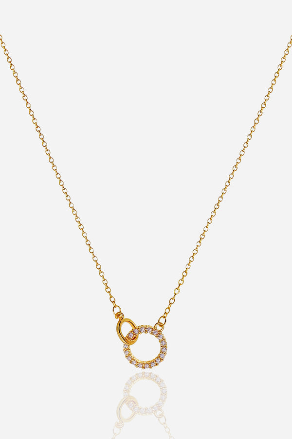 Interlinked Circle Necklace 18K PVD Gold Plated by GLISTIA