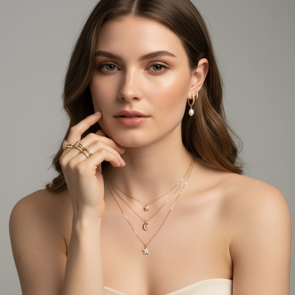 Modern layered necklaces designed for everyday wear, blending minimal style with timeless elegance