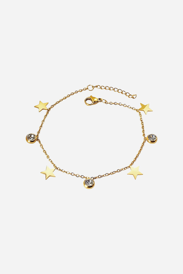 Star Charm Anklet 18K PVD Gold Plated by GLISTIA