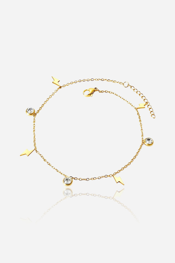 Starlight Charm Anklet 18K PVD Gold Plated by GLISTIA